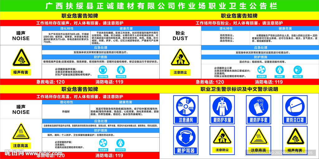 作业场职业卫生公告栏