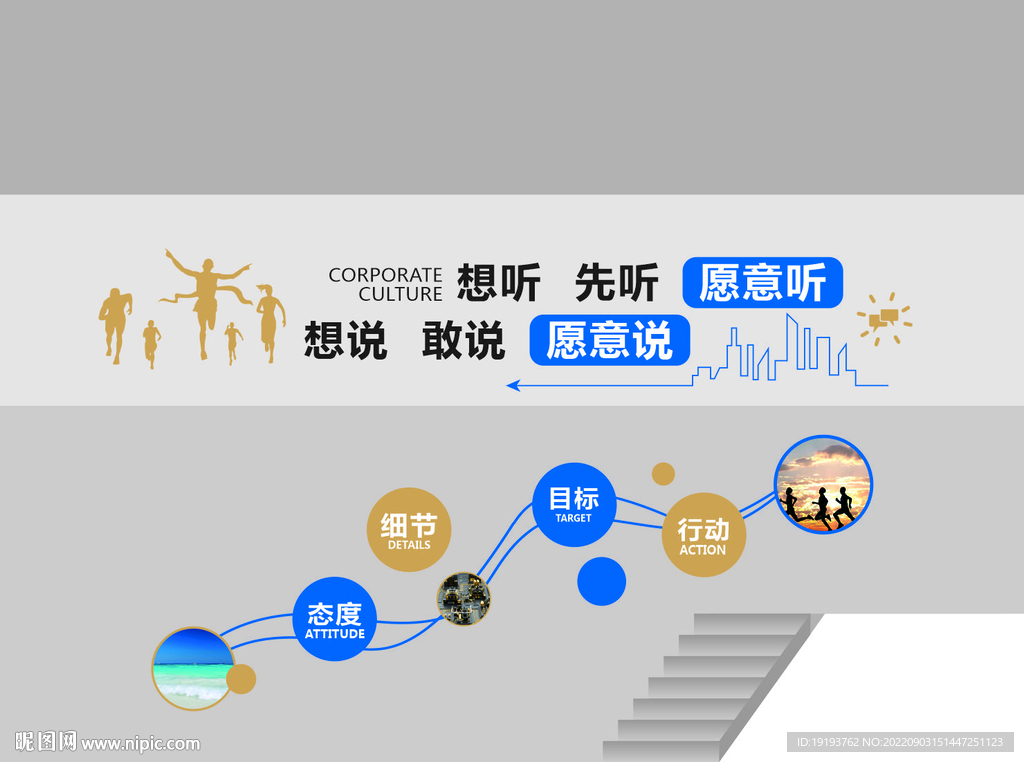 楼梯企业文化墙
