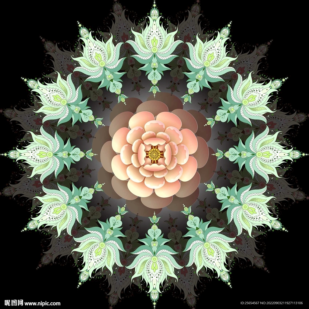  时尚花纹拼花装饰画