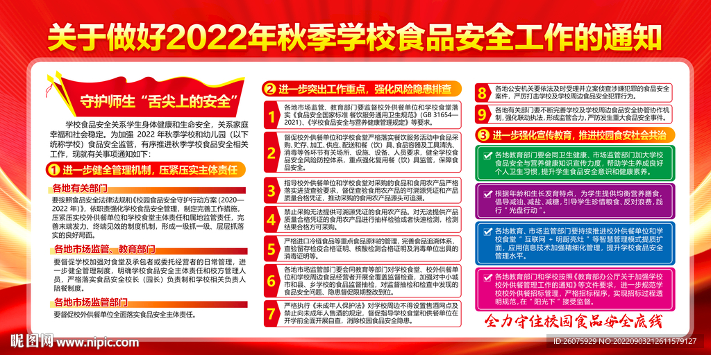 2022秋季学校食品安全通知