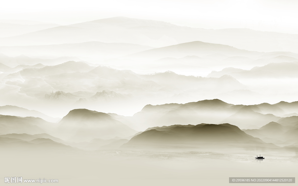 新品新客厅山水画 tif分层