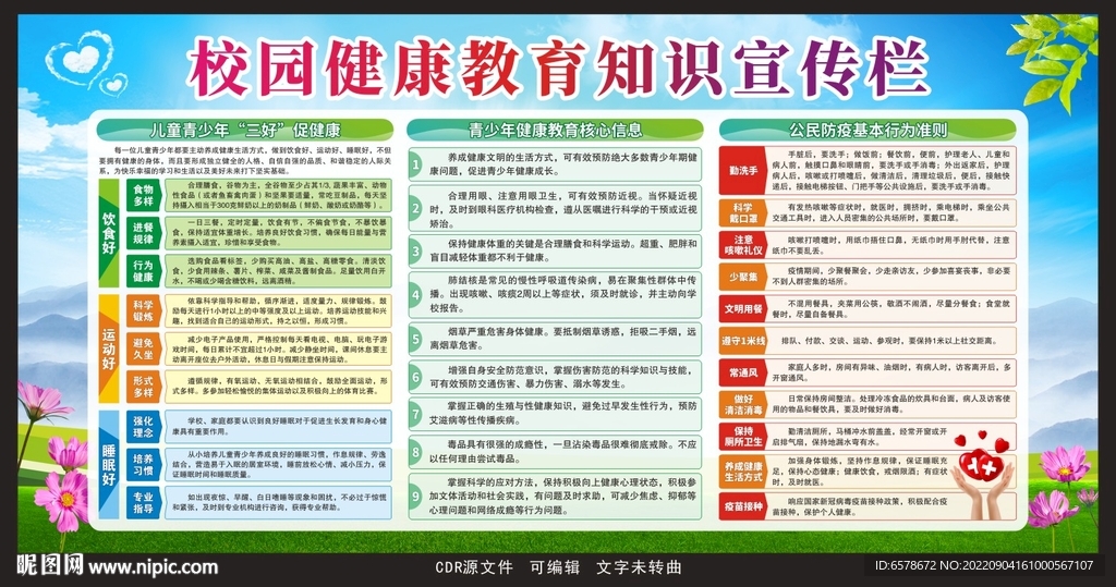 学校健康教育宣传栏