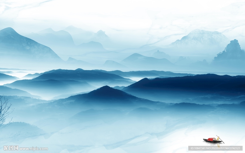 意境山水无框新画 TIf分层