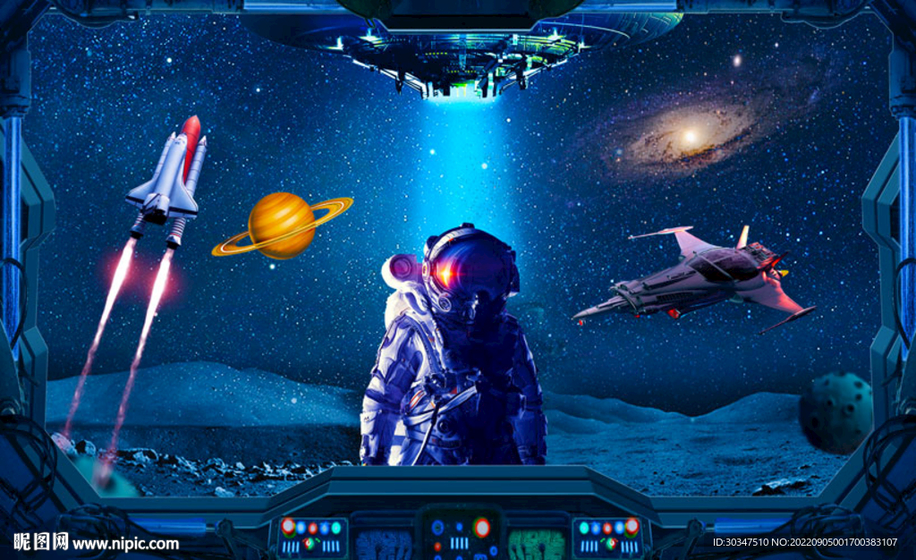 太空舱宇宙星空背景