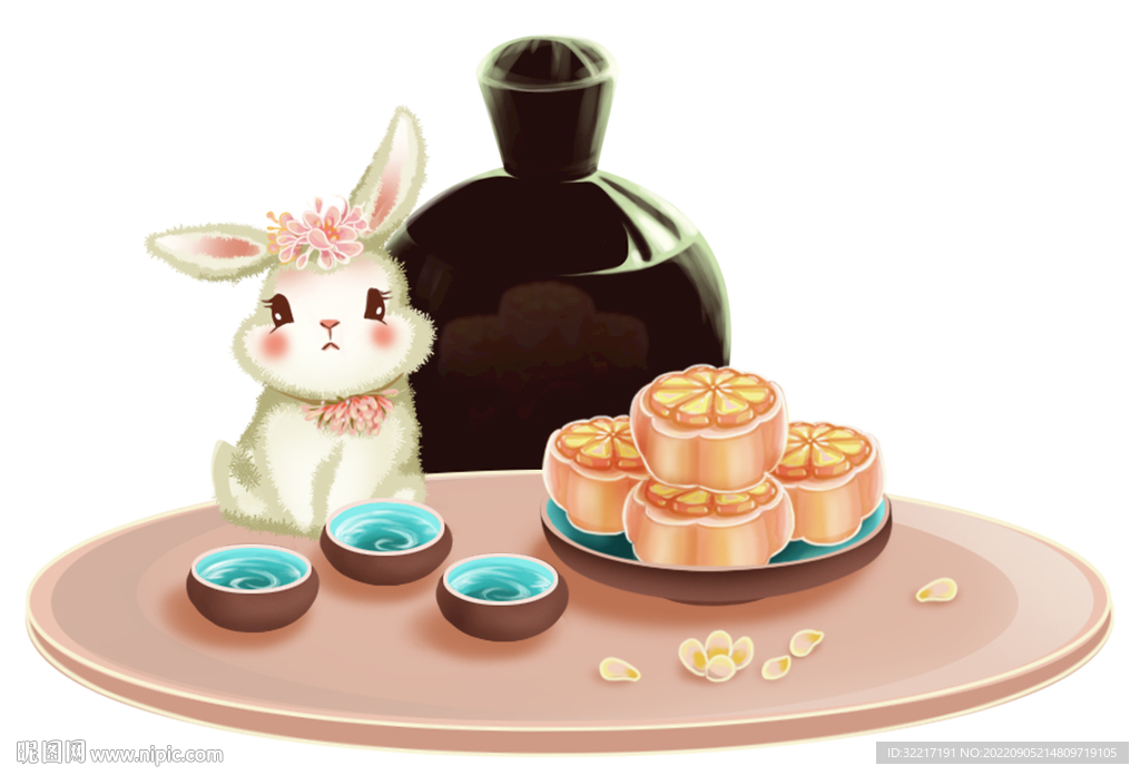 兔子月饼素材