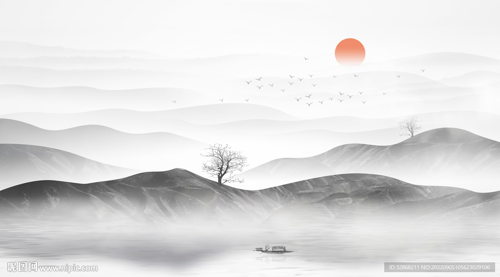 水墨山水画