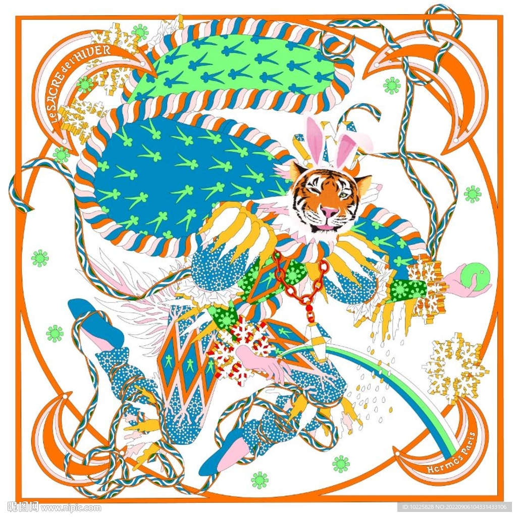 插画方巾