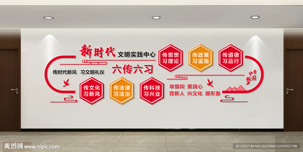 文明实践站 社区展板 新时代