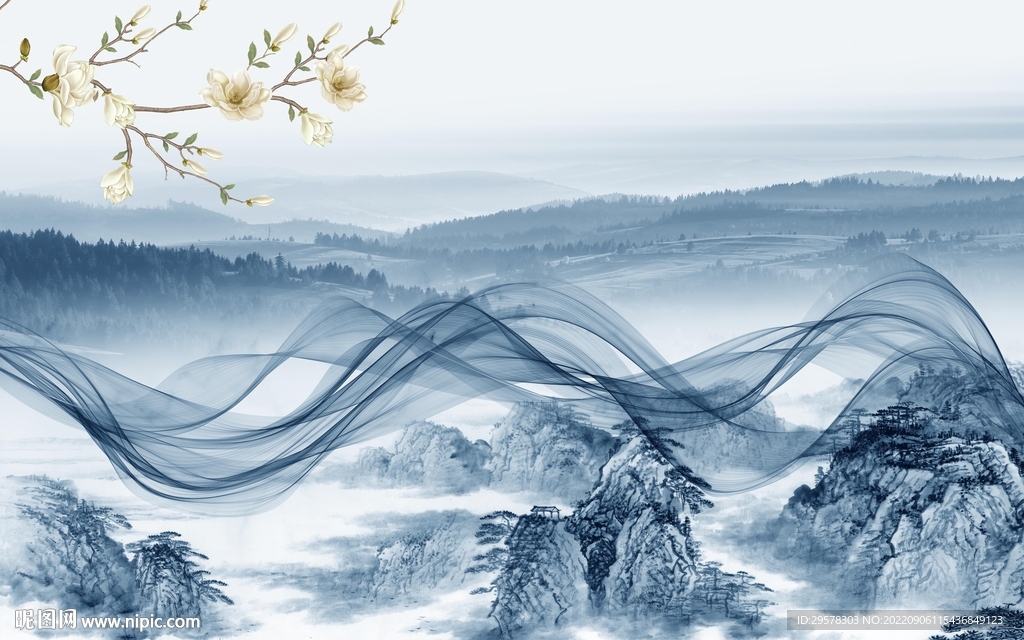 大气意境高端山水 tIf分层