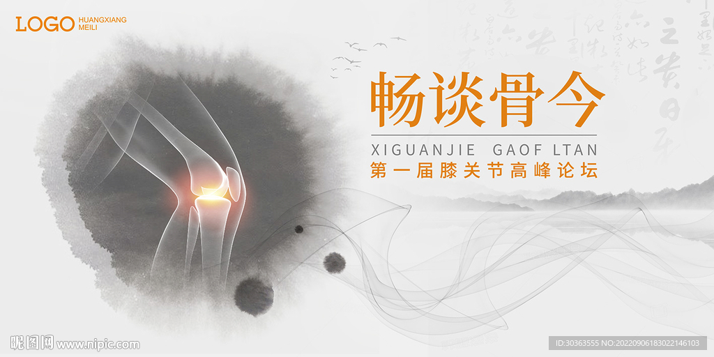 KV 膝关节 水墨