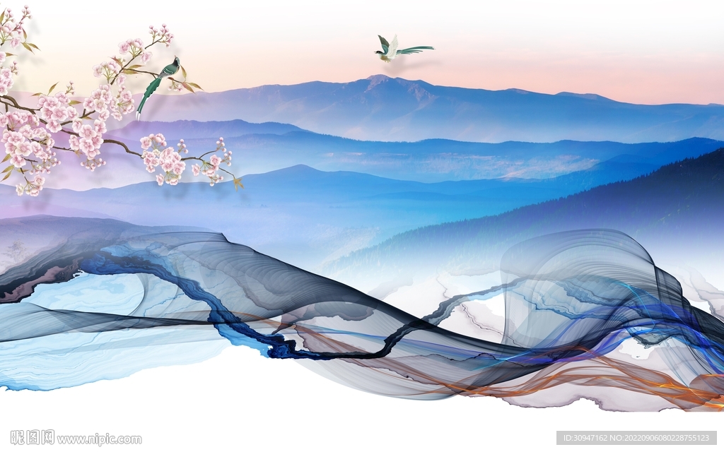 高端高档山水新画 tIf分层