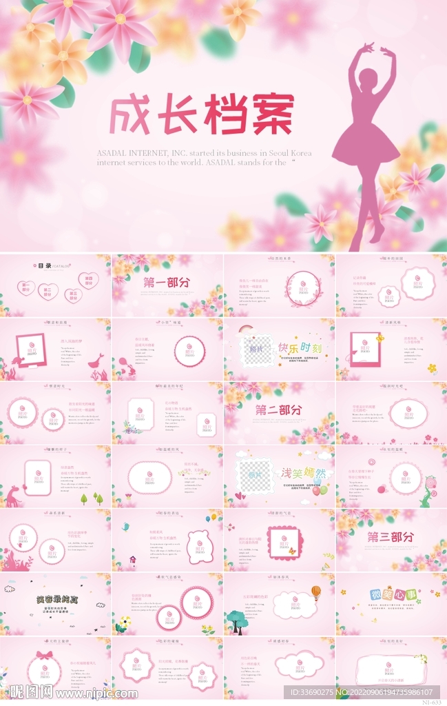 儿童成长档案纪念册相册PPT