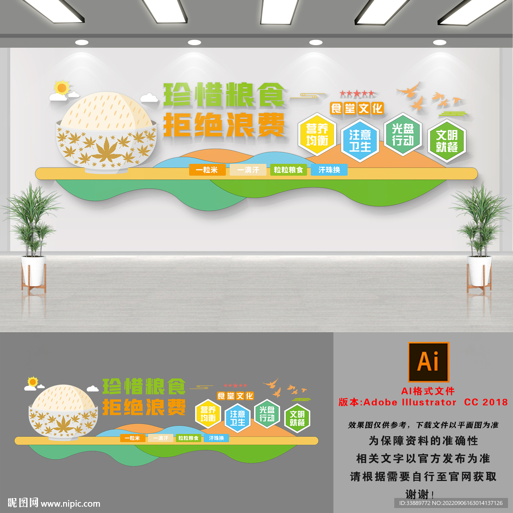 珍惜粮食文化墙