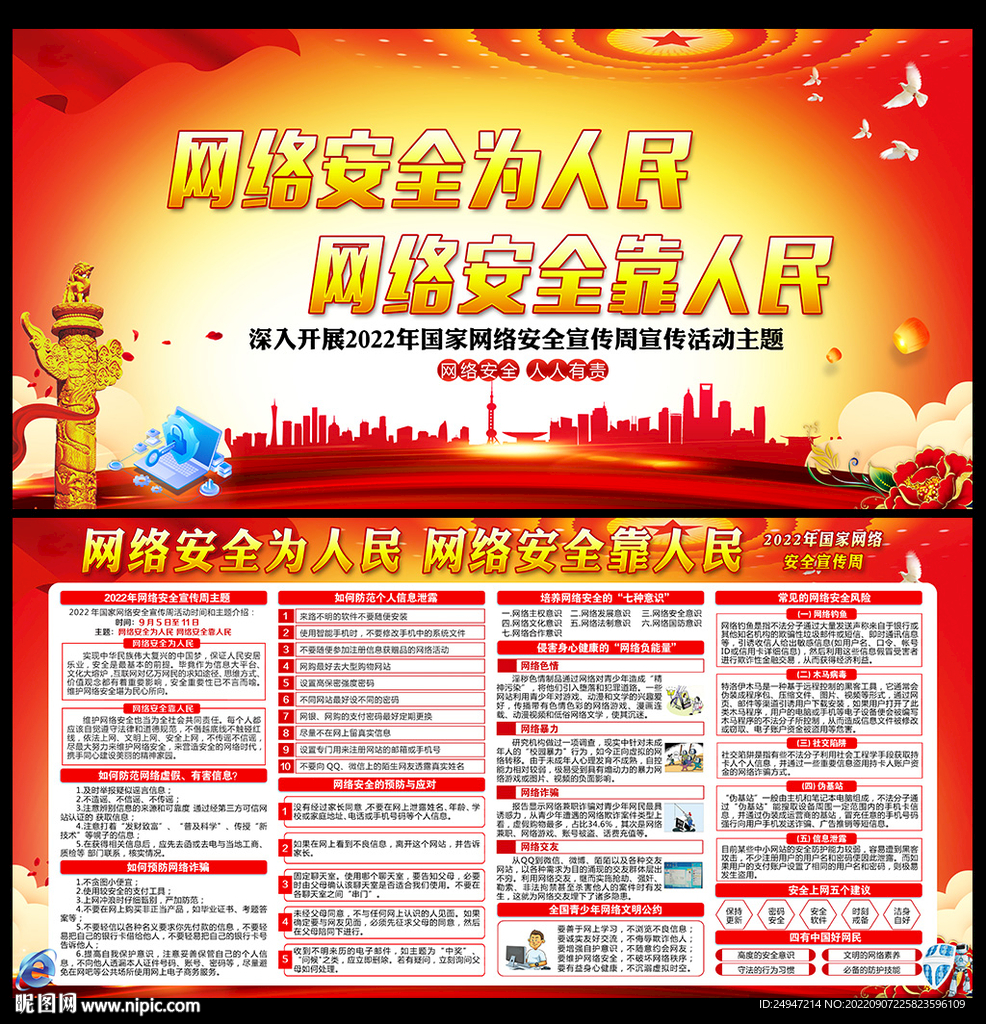 网络安全展板