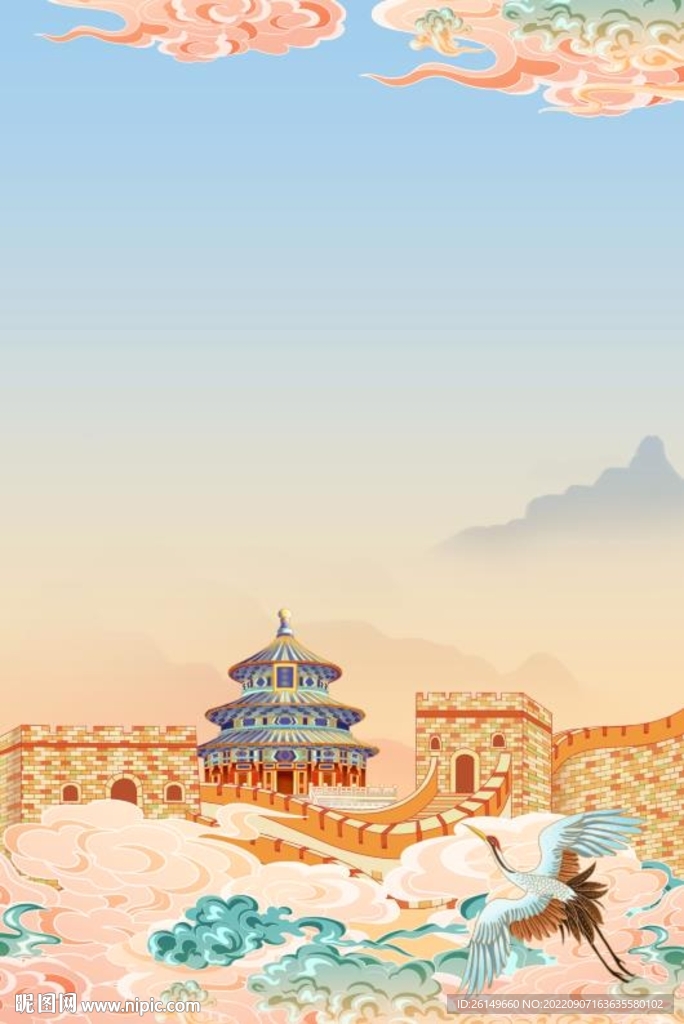 中国风北京名建筑背景