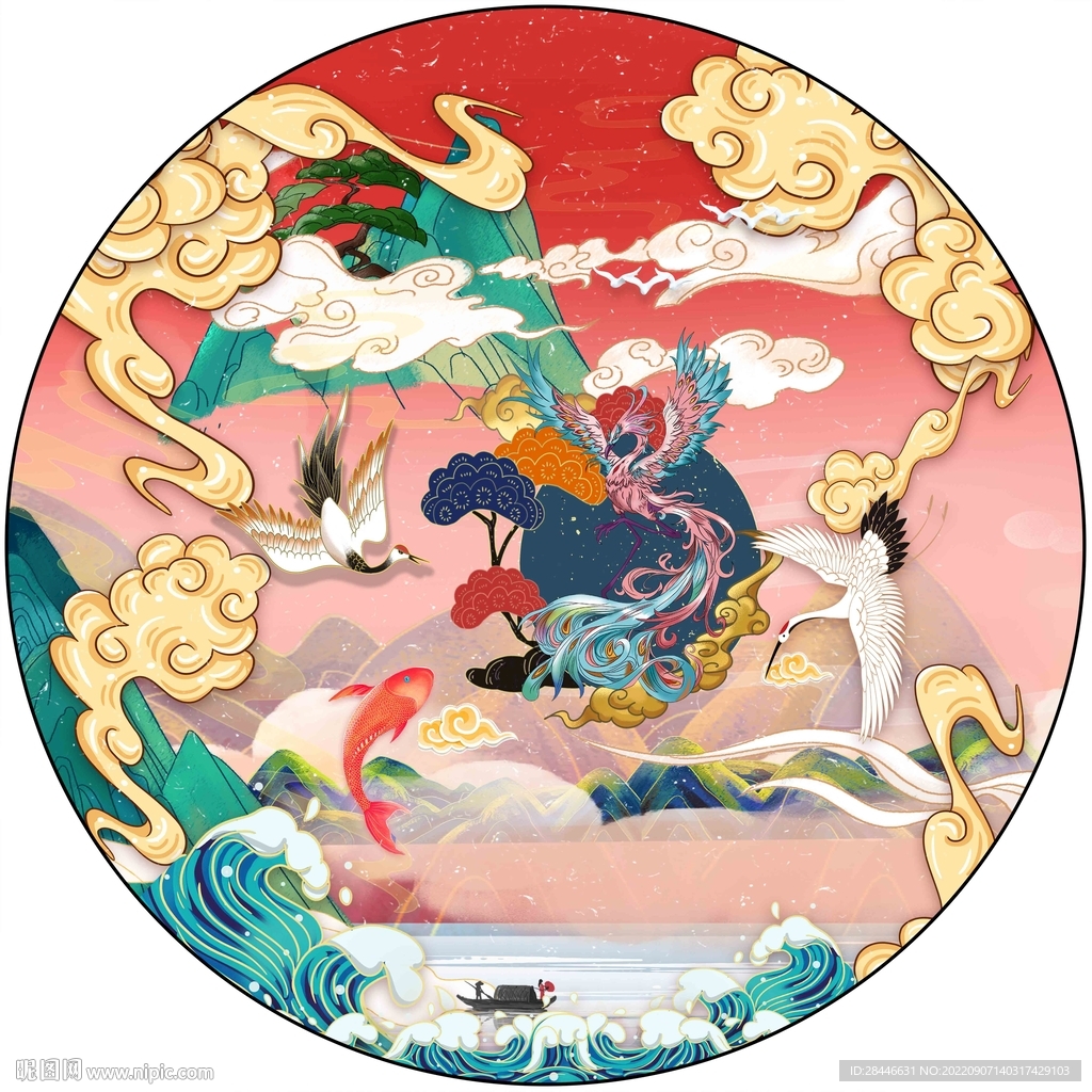 新中圆形装饰画