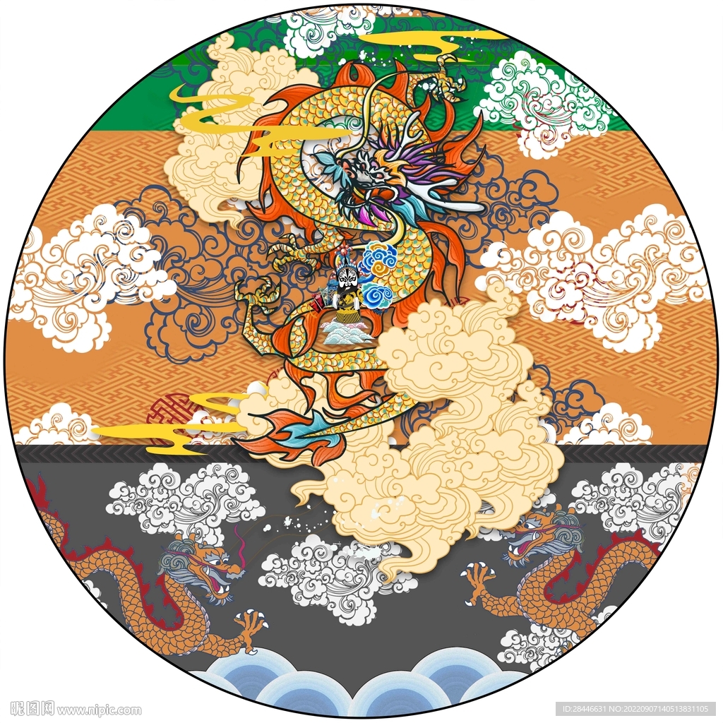 新中式圆形装饰画