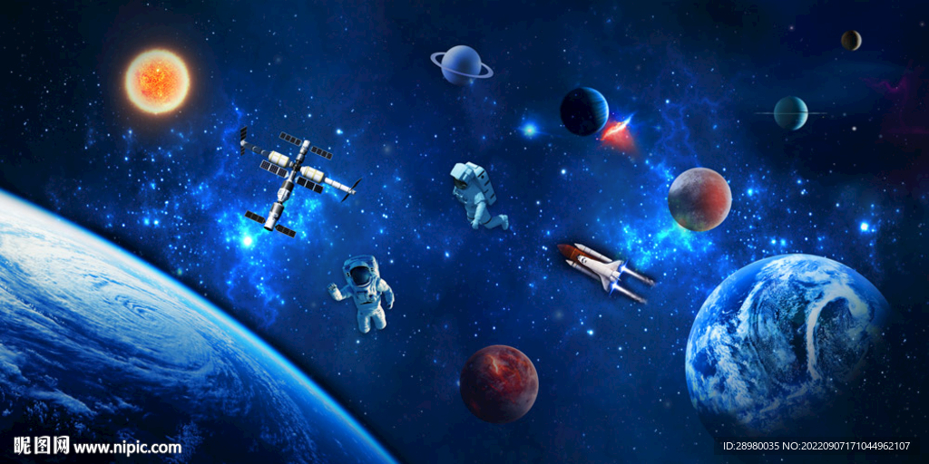  科幻空间站宇航员