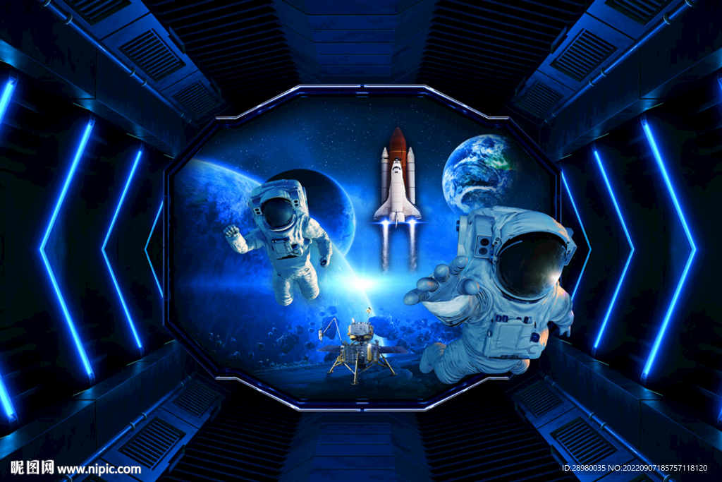 科幻太空舱宇航员