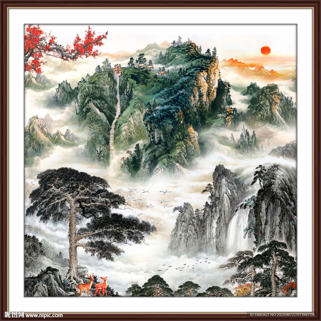 国画泰山风光