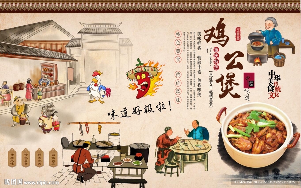 重庆鸡公煲背景