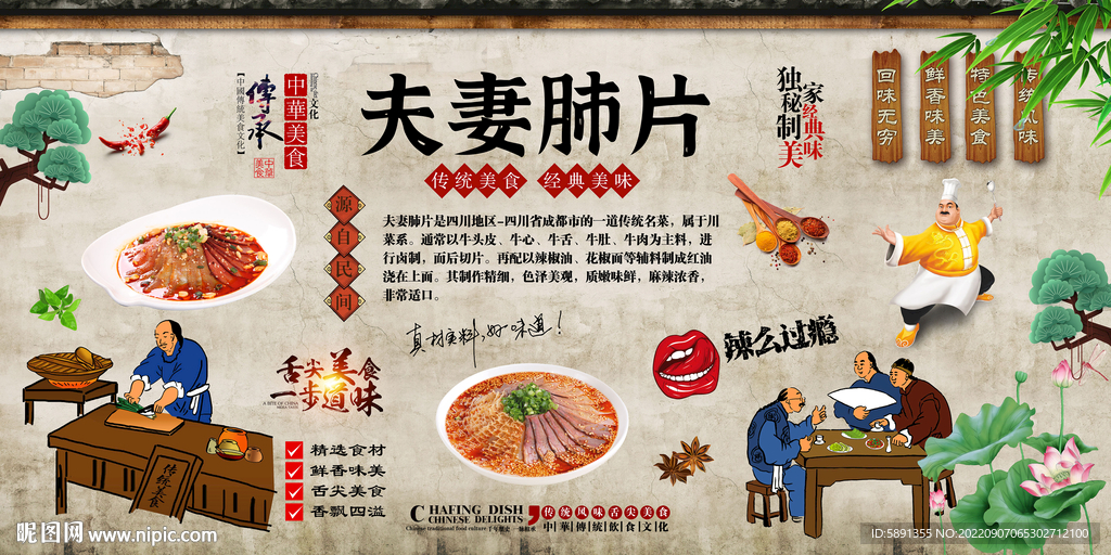 夫妻肺片背景墙