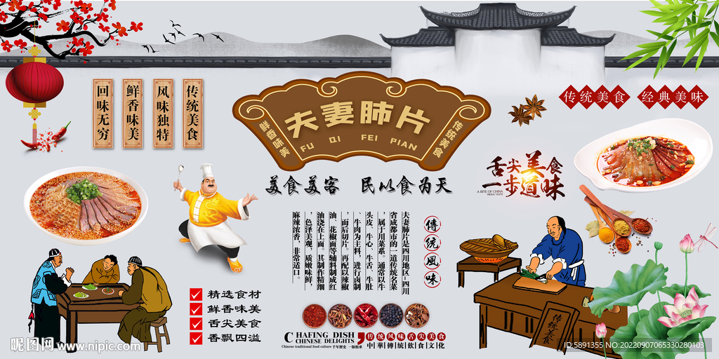夫妻肺片背景墙