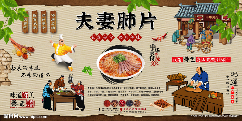 夫妻肺片背景墙