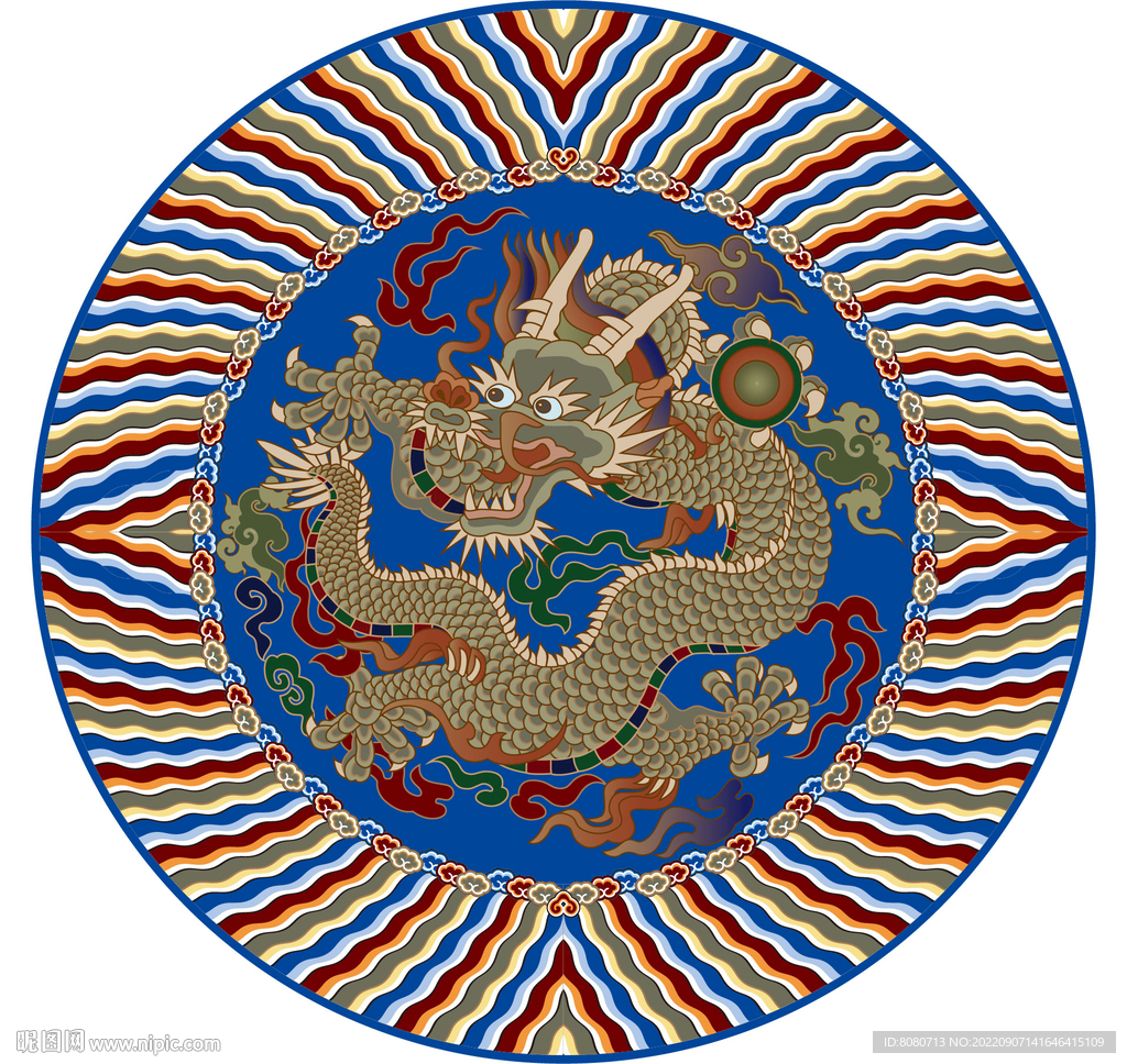龙中式传统纹样装饰花边背景底纹