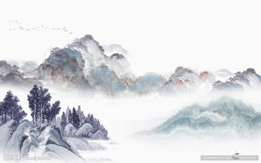 大气现代中式山水 TIf分层