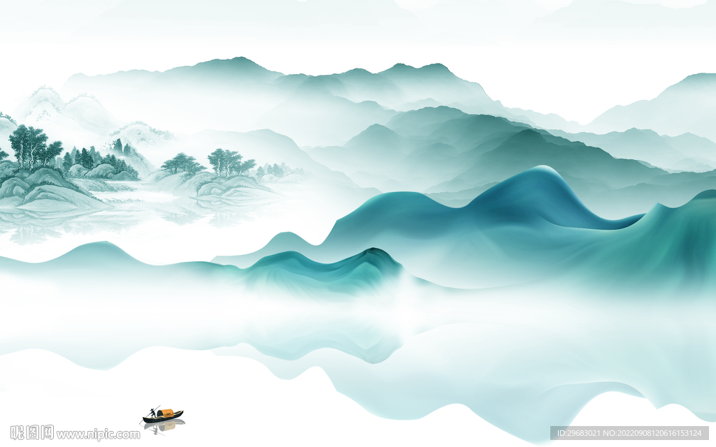 意境沙发新山水画 tIf分层