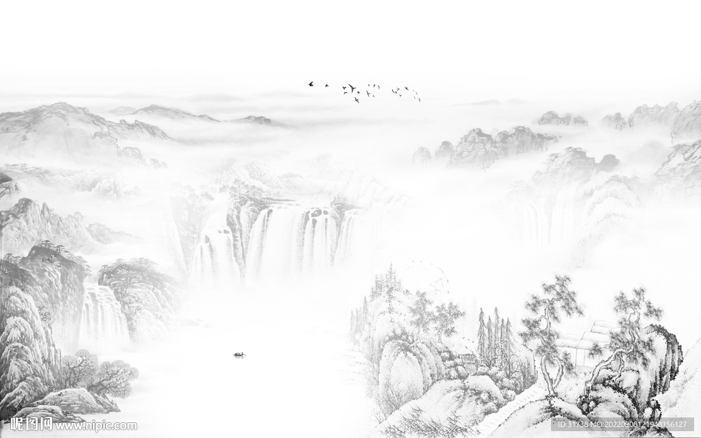 山水水墨画