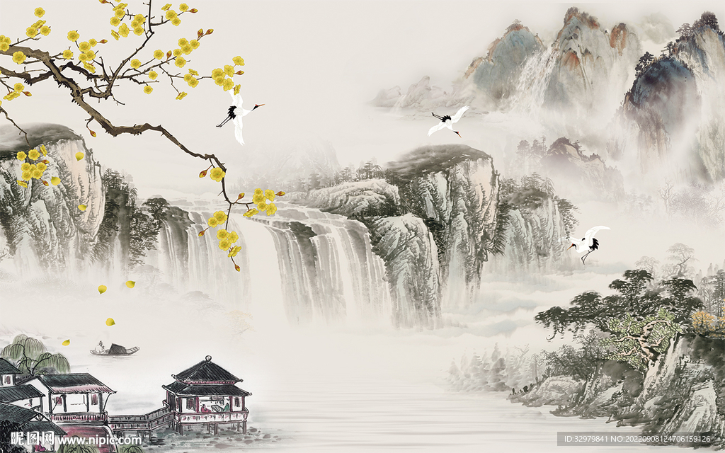 国画新上架山水画 TIf分层