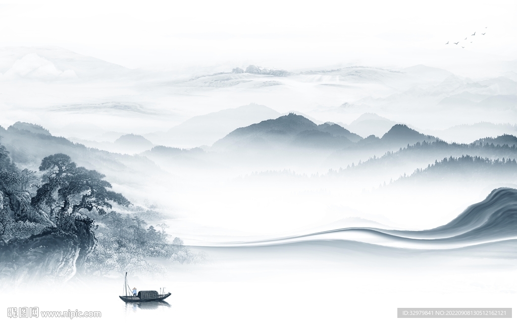 中式 新上架山水画 TIf分层