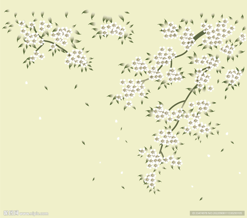 樱花矢量插图