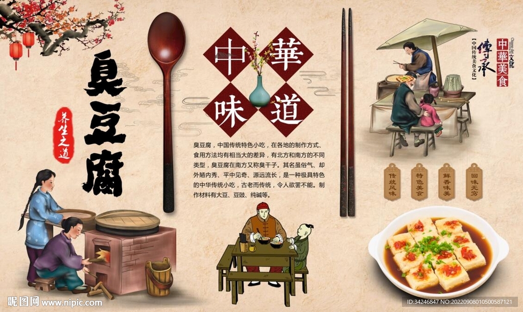 长沙臭豆腐背景