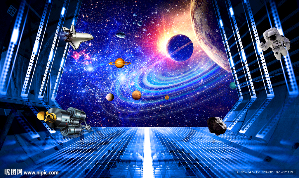 科幻星空背景墙