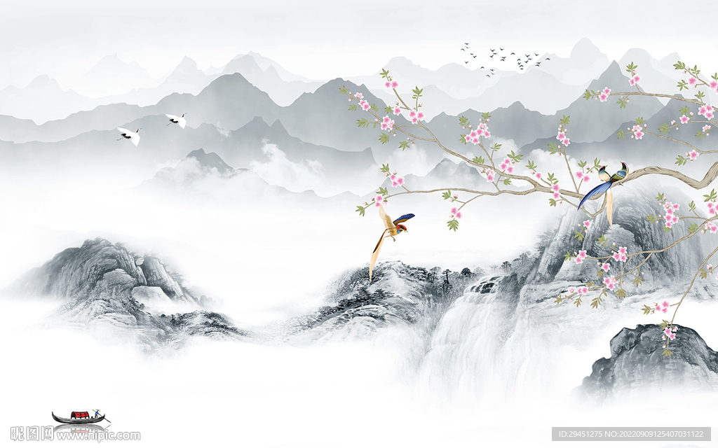 高档 最新简约山水 Tif分层