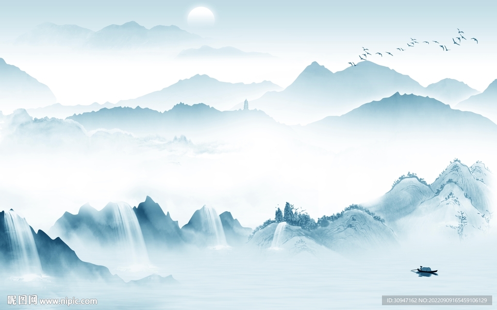 高档沙发山水新画 tIf分层
