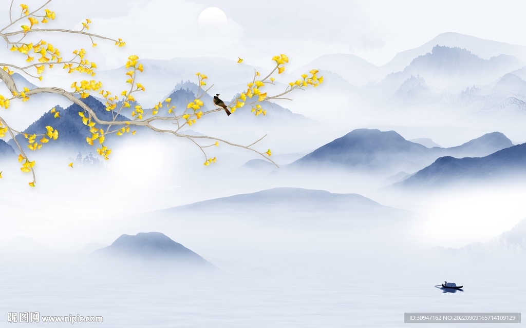 花鸟沙发山水新画 tIf分层