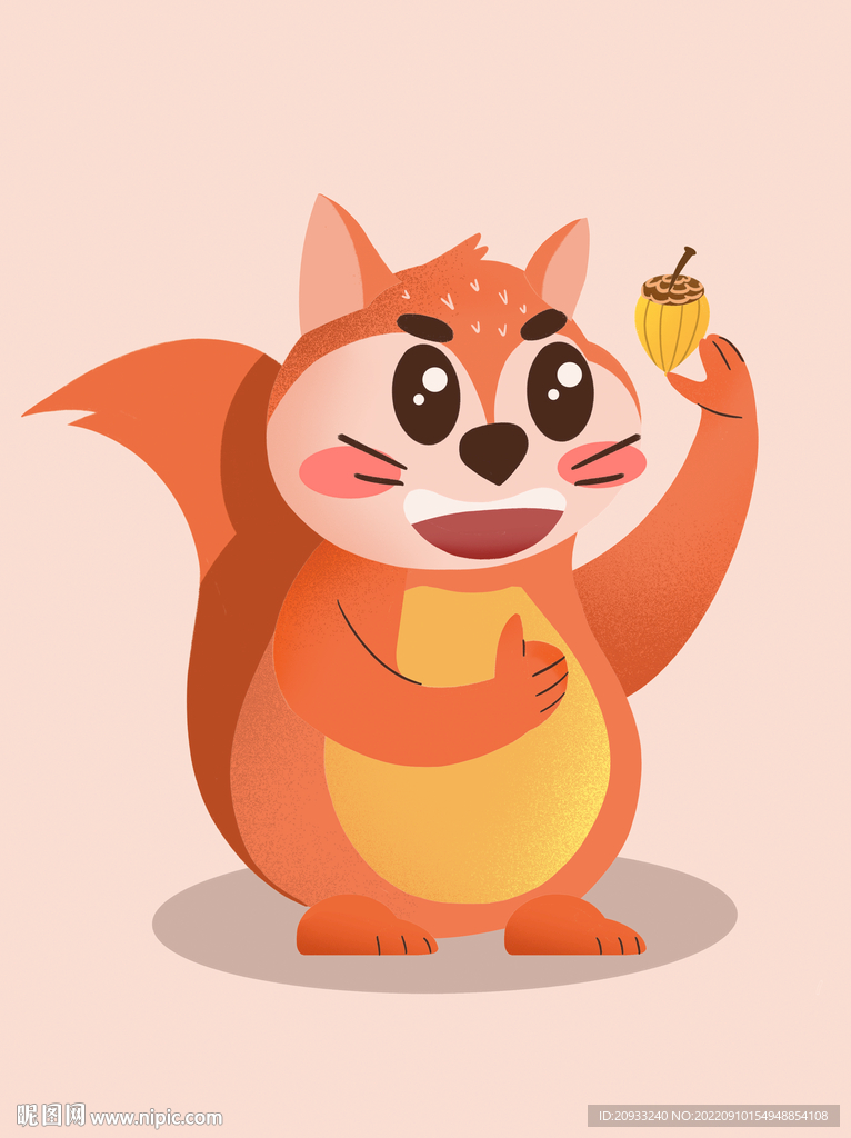 卡通插画可爱小松鼠元素 