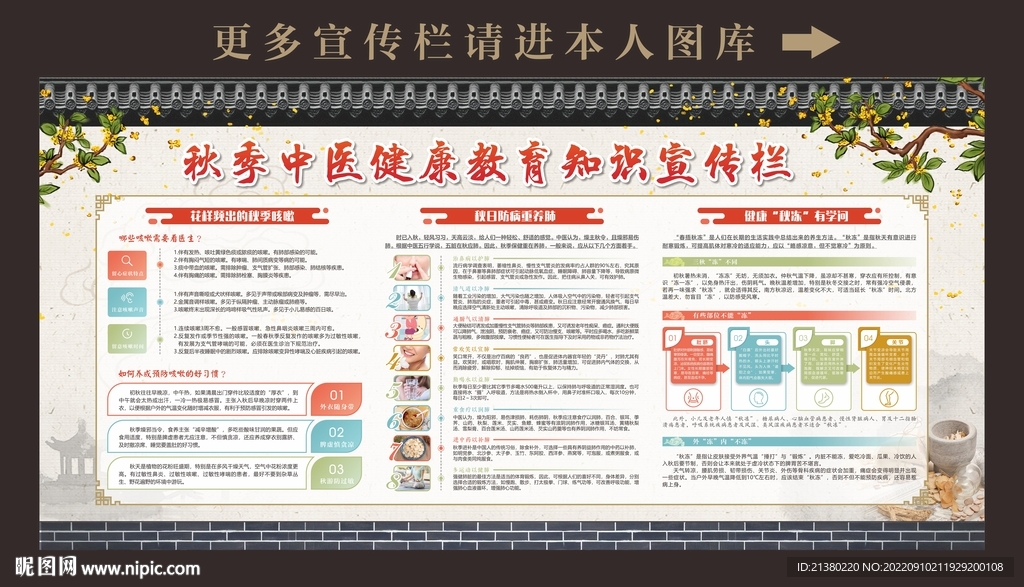 秋季中医健康教育知识宣传栏图片