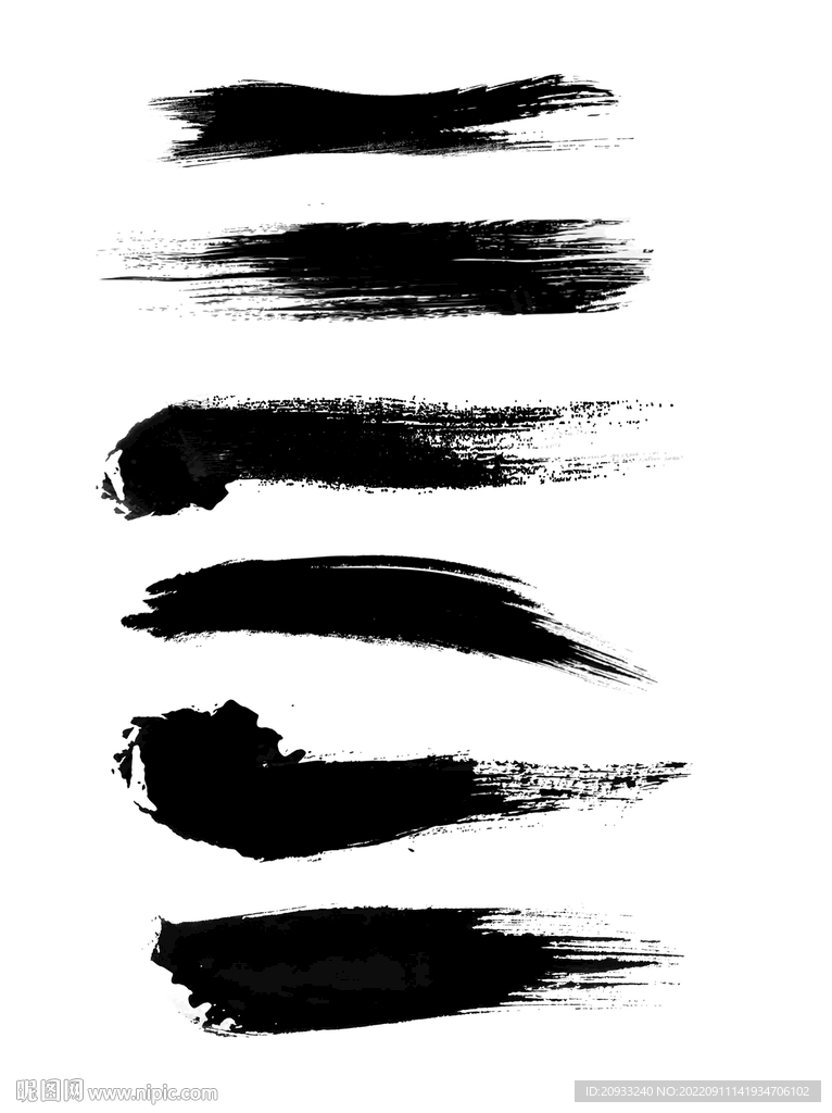 毛笔笔画矢量素材图片