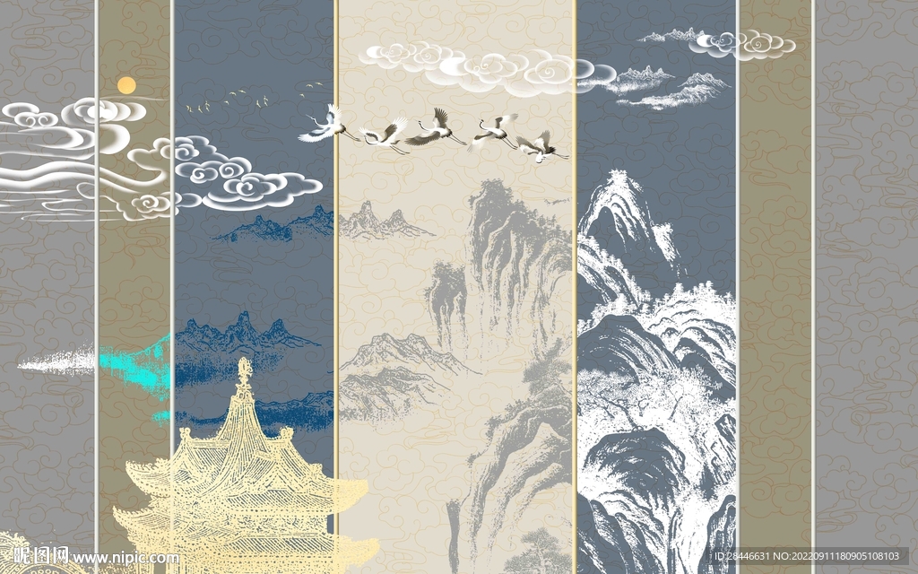 新中式背景墙