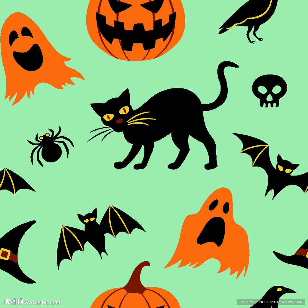 数码印花万圣节南瓜