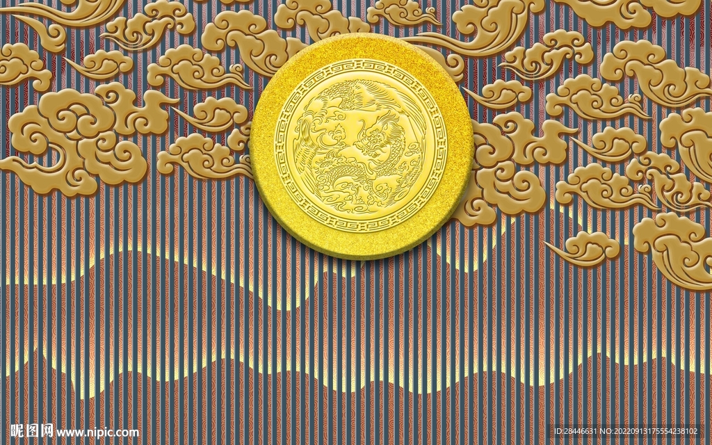 新中式背景墙 