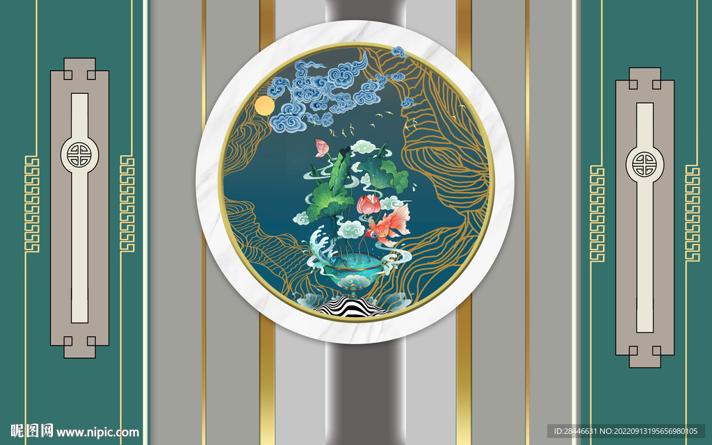 新中式背景墙