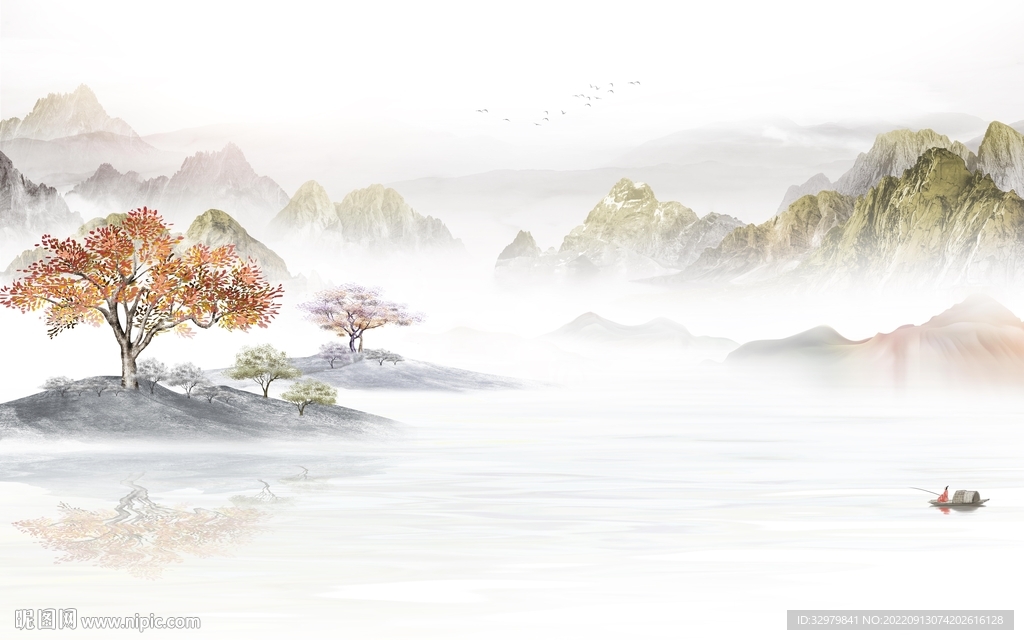 中国风新中式山水图 TIf分层