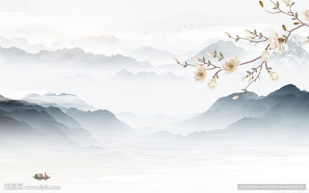 最 新中式山水图 TIf分层