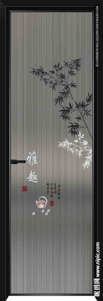 高清分层透明底平开门打印图